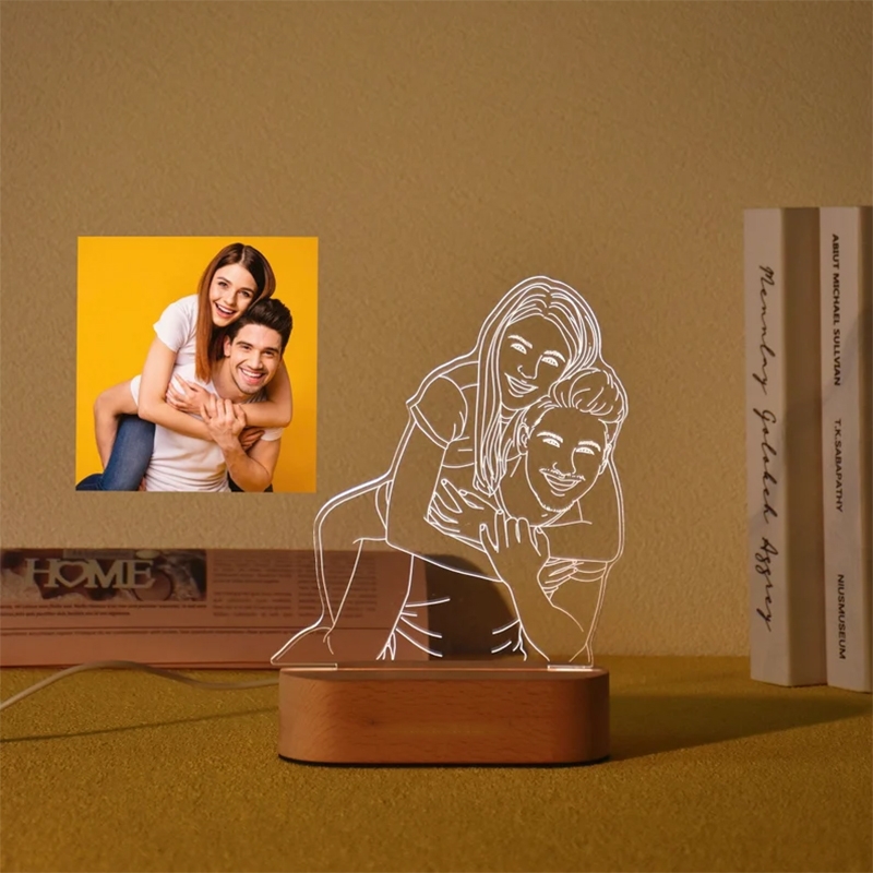 Đèn Led 3D Khắc Hình Theo Yêu Cầu -  Đèn Led 7 Màu, Đèn Ngủ Led 3d, Cảm Ứng , Điều Khiển Từ Xa