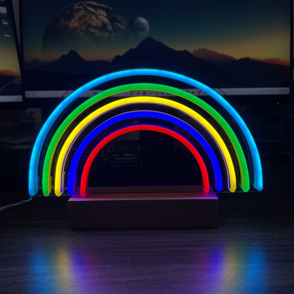 Đèn Trang Trí Led Neon Để Bàn Mẫu Cầu Vồng