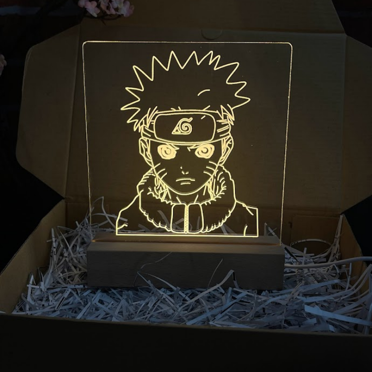 Đèn Led 3D Naruto  - Naruto, Đèn Led 1 Màu Hình Nhân Vật Hoạt Hình, Đèn Ngủ Led 3d, Cảm Ứng , Điều Khiển Từ Xa