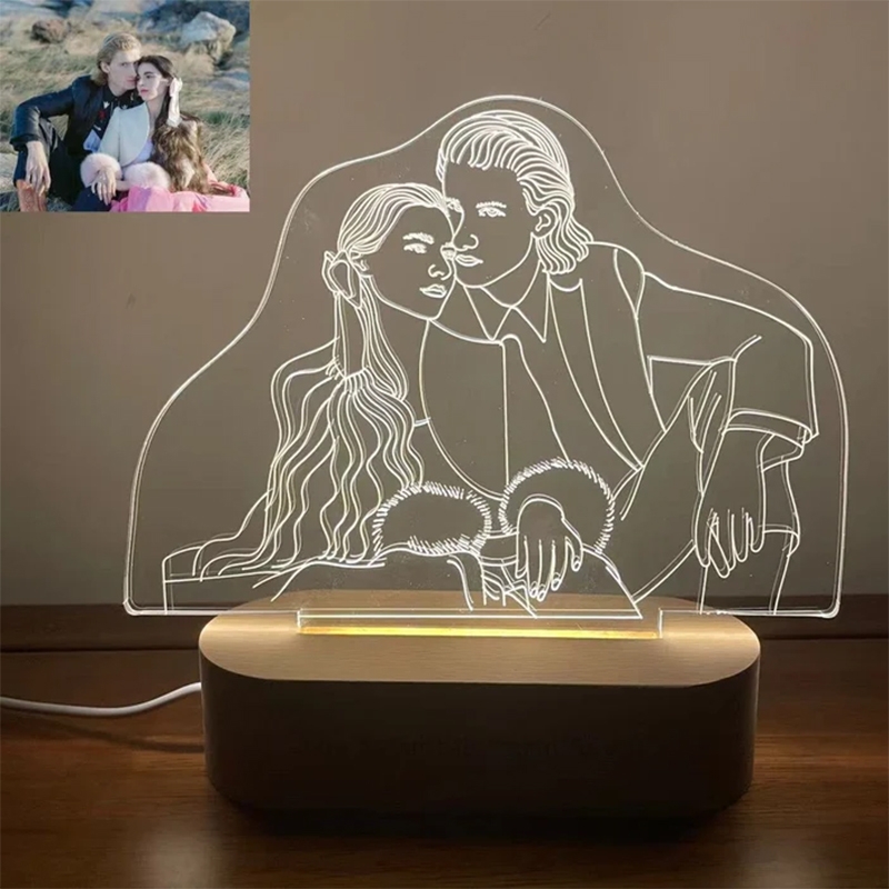 Đèn Led 3D Khắc Hình Theo Yêu Cầu -  Đèn Led 7 Màu, Đèn Ngủ Led 3d, Cảm Ứng , Điều Khiển Từ Xa