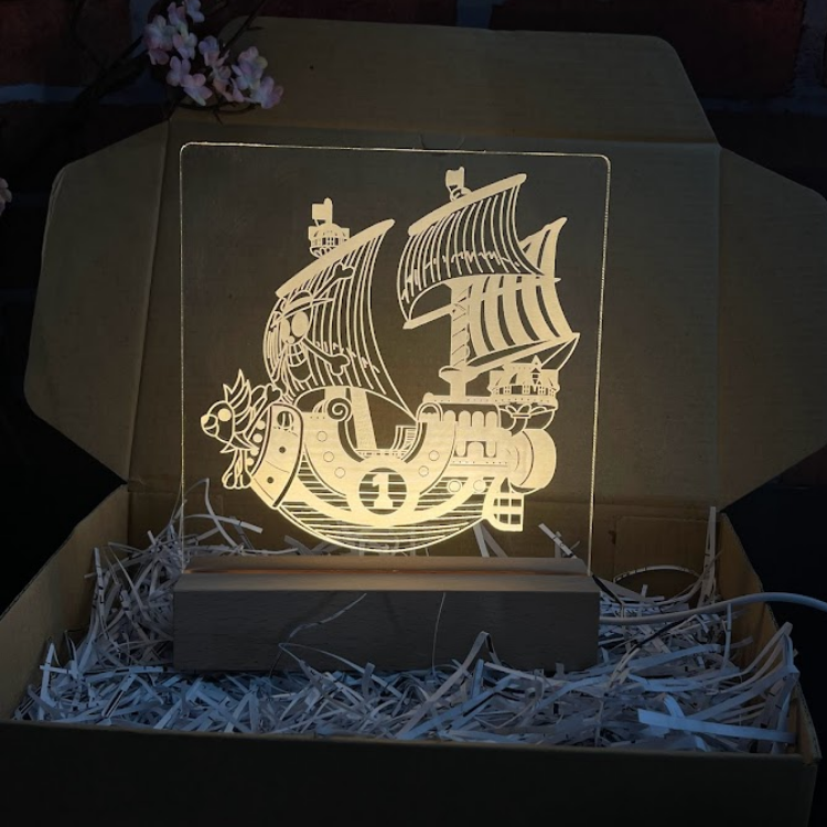 Đèn Led 3D One Piece -  Đèn Led 1 Màu Hình Nhân Vật Hoạt Hình, Đèn Ngủ Led 3d, Cảm Ứng , Điều Khiển Từ Xa