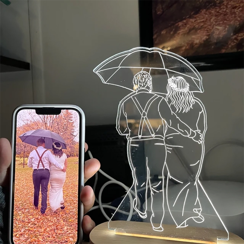 Đèn Led 3D Khắc Hình Theo Yêu Cầu -  Đèn Led 7 Màu, Đèn Ngủ Led 3d