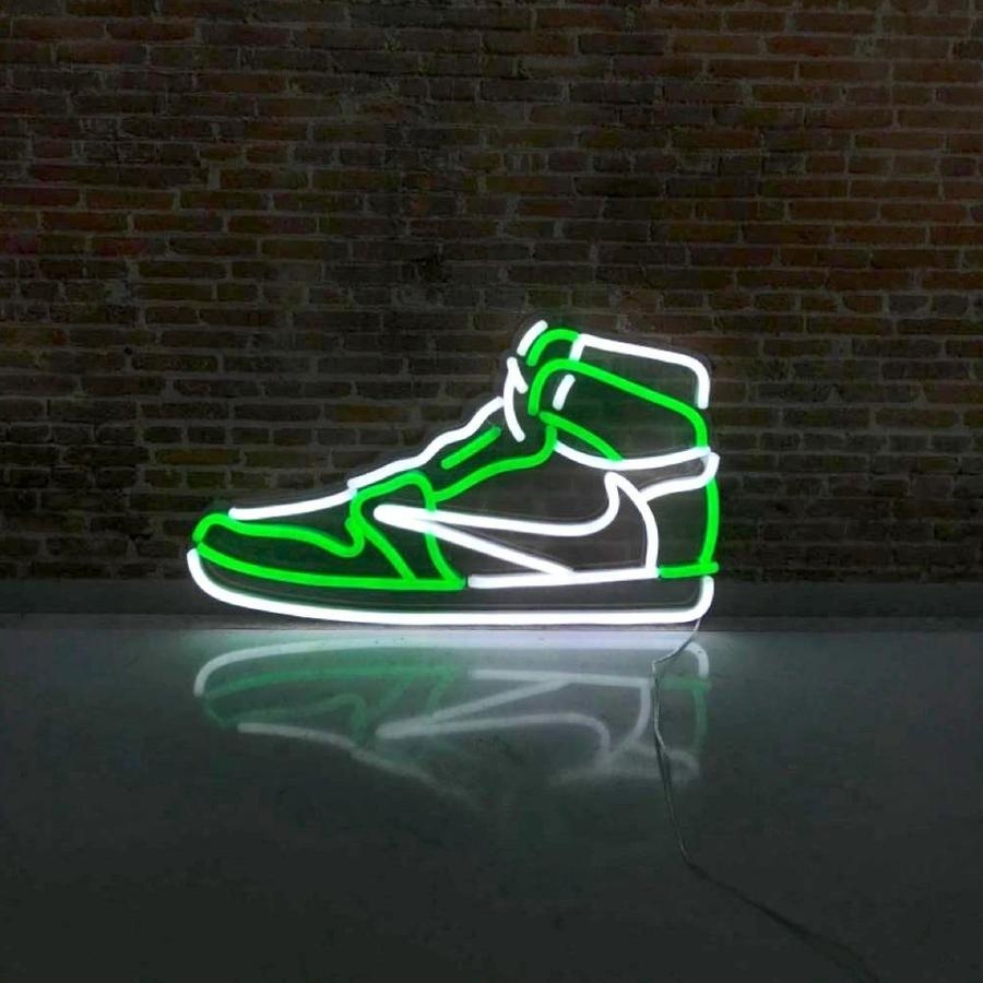 Đèn Trang Trí Led Neon Giày Air Jordan Cactus Xanh Lá Và Trắng