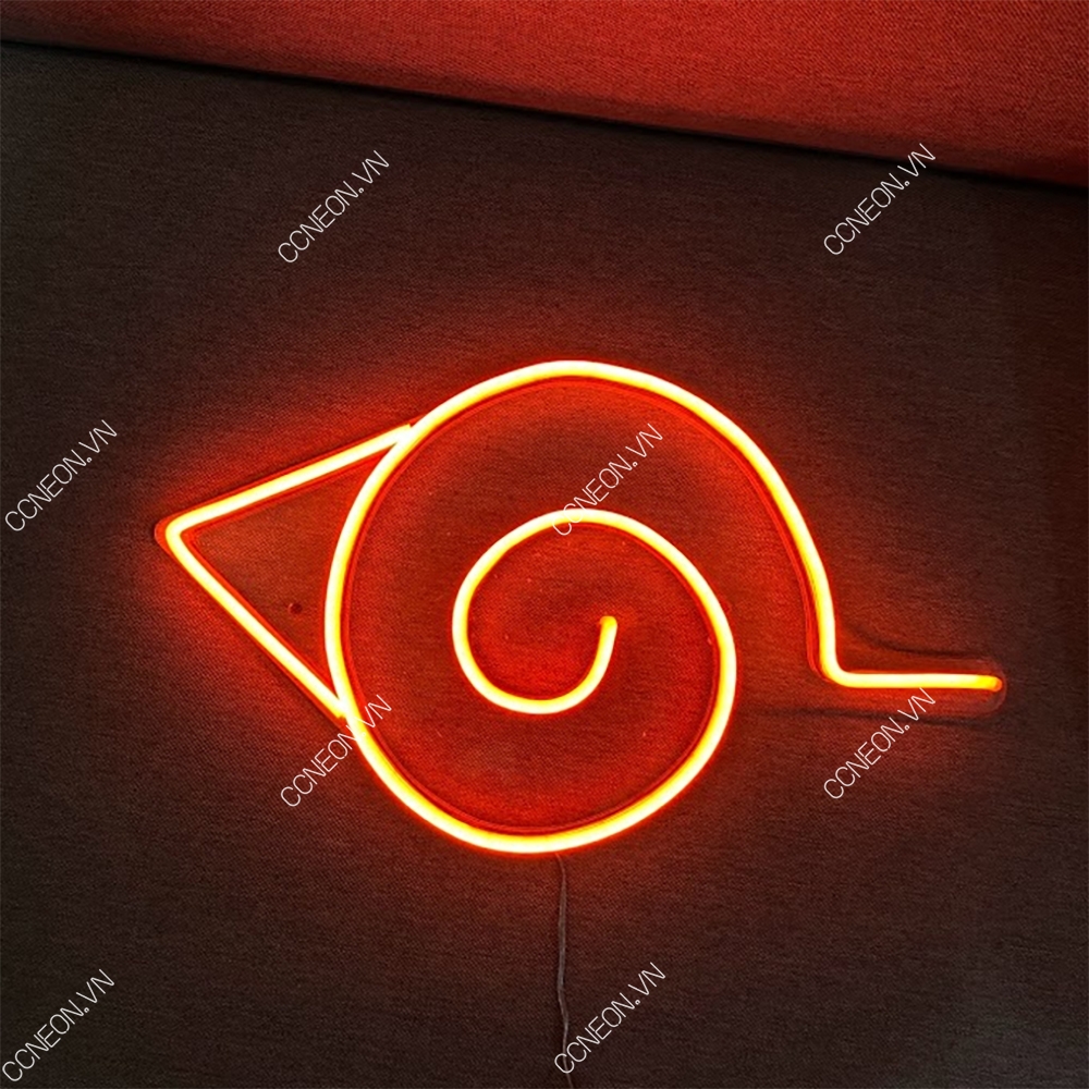 Đèn Trang Trí Led Neon Sign Biểu Tượng Làng Lá Màu Đỏ -Naruto Led Neon Signs