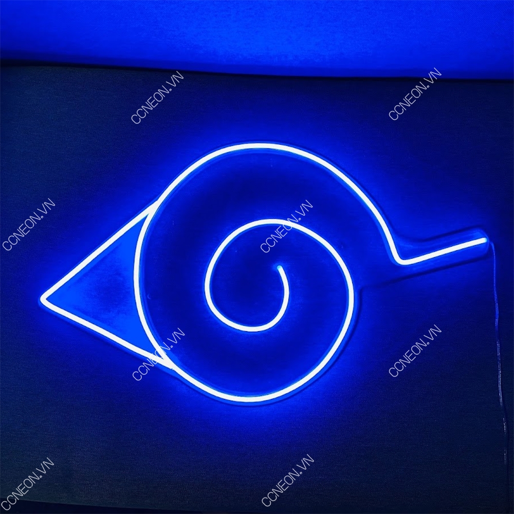 Đèn Trang Trí Led Neon Sign Biểu Tượng Làng Lá Màu Xanh Dương -Naruto Led Neon Signs