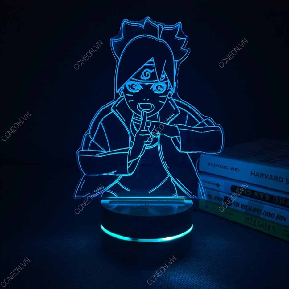 Đèn Led 3D Boruto - Naruto, Đèn Led 16 Màu Hình Nhân Vật Hoạt Hình, Đèn Ngủ Led 3d, Cảm Ứng , Điều Khiển Từ Xa