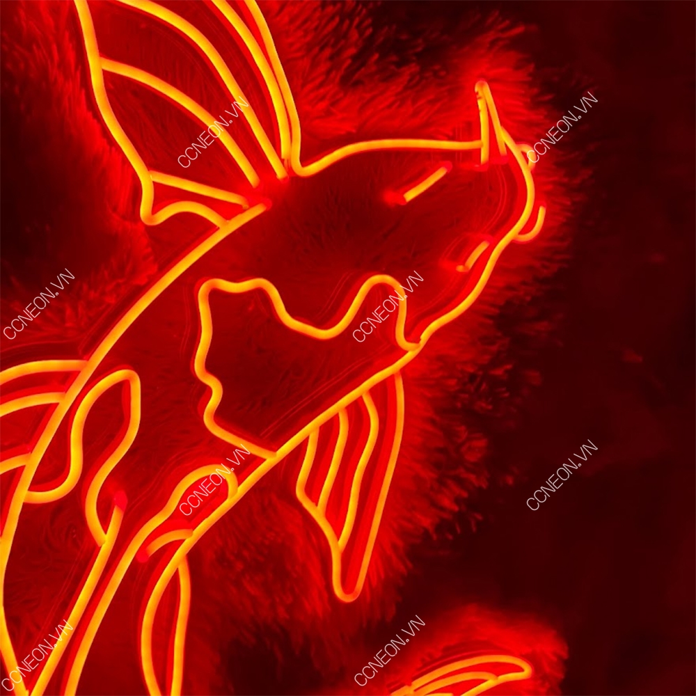 Đèn Trang Trí Led Neon Cá Koi - Đèn Led Neon Động Vật [ Kích thước 60 x 36 cm]