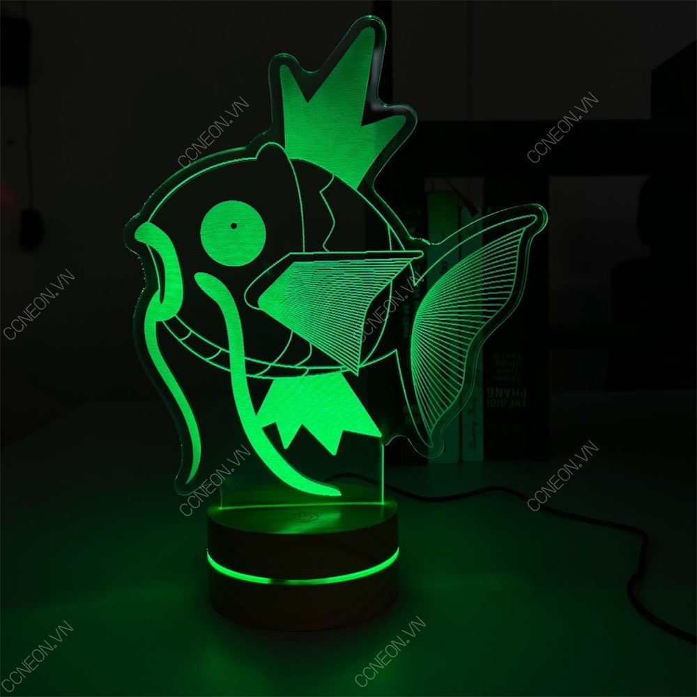 Đèn Led 3D Pokemon - Đèn Led 16 Màu Hình Nhân Vật Hoạt Hình, Đèn Ngủ Led 3d, Cảm Ứng , Điều Khiển Từ Xa