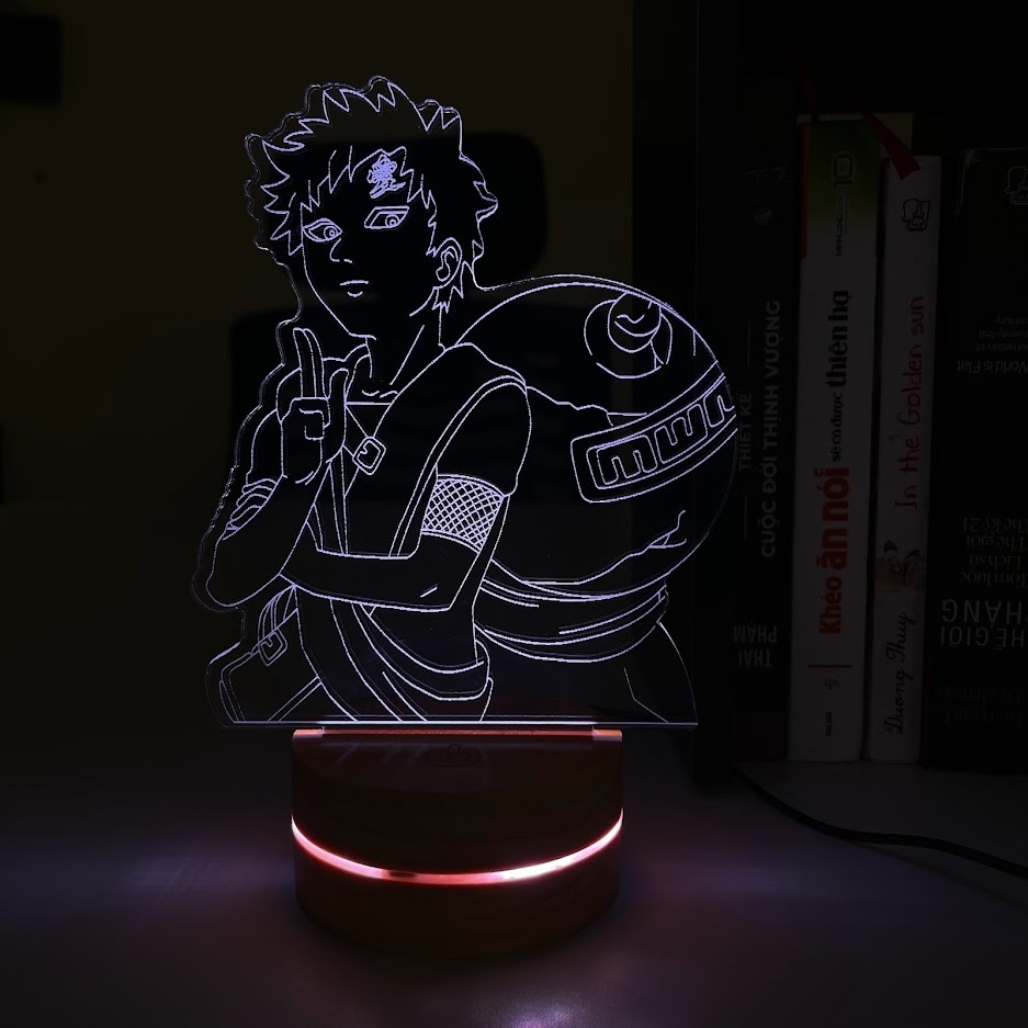 Đèn Led 3D Gara - Naruto, Đèn Led 16 Màu Hình Nhân Vật Hoạt Hình, Đèn Ngủ Led 3d, Cảm Ứng , Điều Khiển Từ Xa