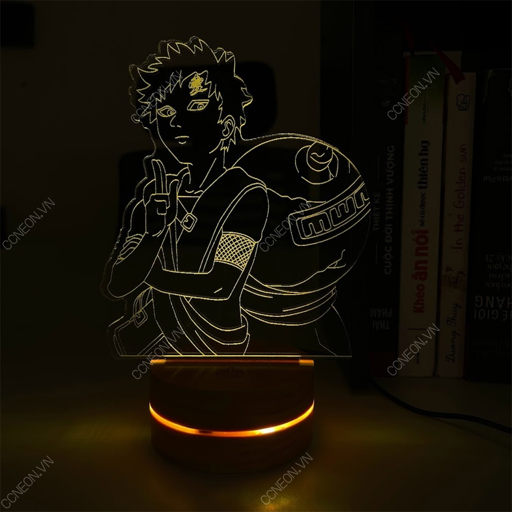 Đèn Led 3D Gara - Naruto, Đèn Led 16 Màu Hình Nhân Vật Hoạt Hình, Đèn Ngủ Led 3d, Cảm Ứng , Điều Khiển Từ Xa