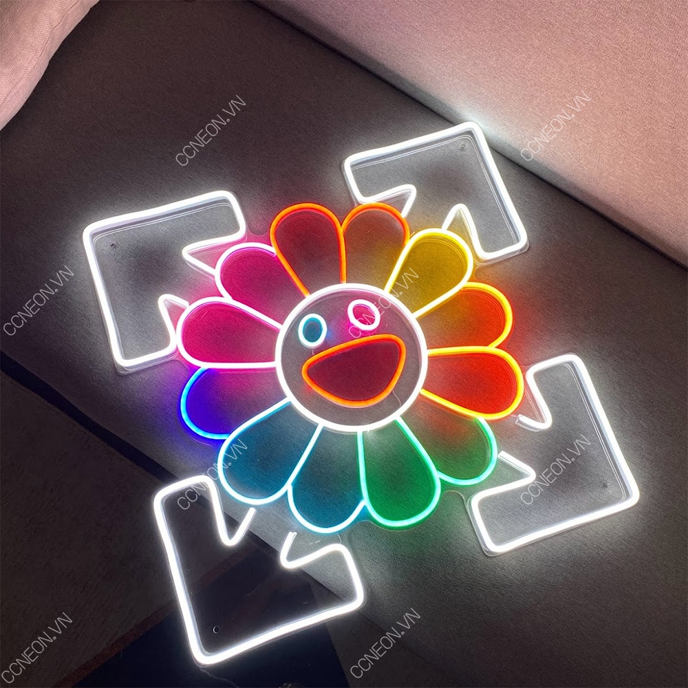 Đèn Trang Trí Led Neon Hoa KaiKaiKiki Mặt Đỏ