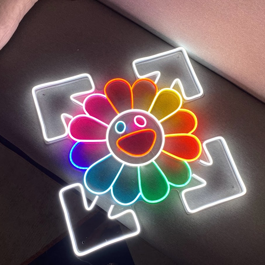 Đèn Trang Trí Led Neon Hoa KaiKai Kiki OFF WHITE Mắt màu đỏ