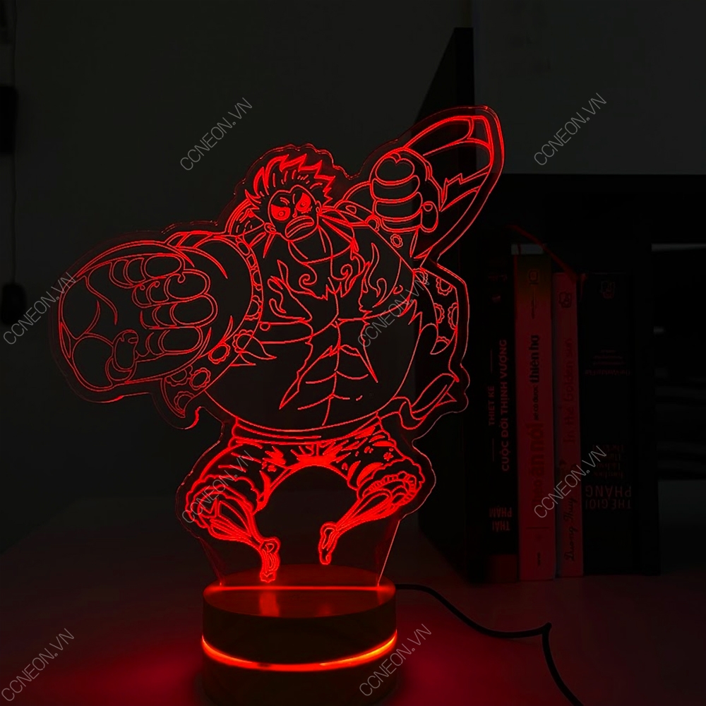 Đèn Led 3D Anime Luffy One Piece - Đèn Led 16 Màu Hình Nhân Vật Hoạt Hình, Đèn Ngủ Led 3d, Cảm Ứng , Điều Khiển Từ Xa