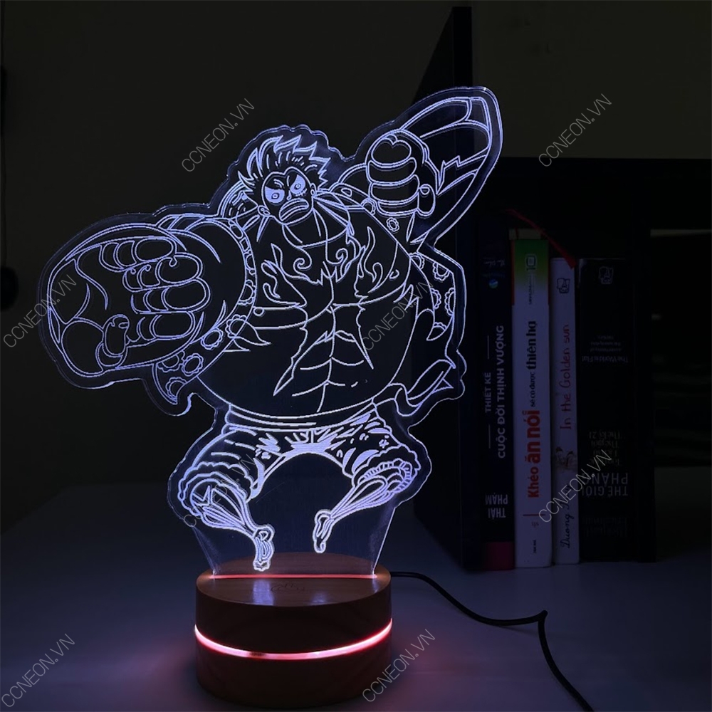 Đèn Led 3D Anime Luffy One Piece - Đèn Led 16 Màu Hình Nhân Vật Hoạt Hình, Đèn Ngủ Led 3d, Cảm Ứng , Điều Khiển Từ Xa