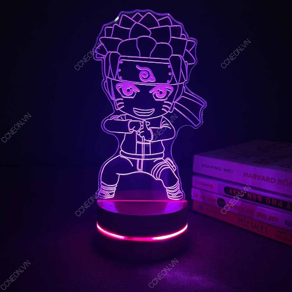 Đèn Led 3D Naruto Chibi - Naruto, Đèn Led 16 Màu Hình Nhân Vật Hoạt Hình, Đèn Ngủ Led 3d, Cảm Ứng , Điều Khiển Từ Xa