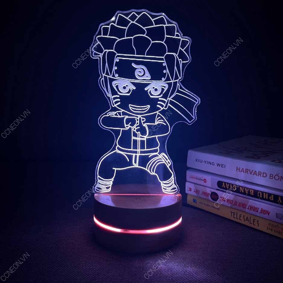 Đèn Led 3D Naruto Chibi - Naruto, Đèn Led 16 Màu Hình Nhân Vật Hoạt Hình, Đèn Ngủ Led 3d, Cảm Ứng , Điều Khiển Từ Xa