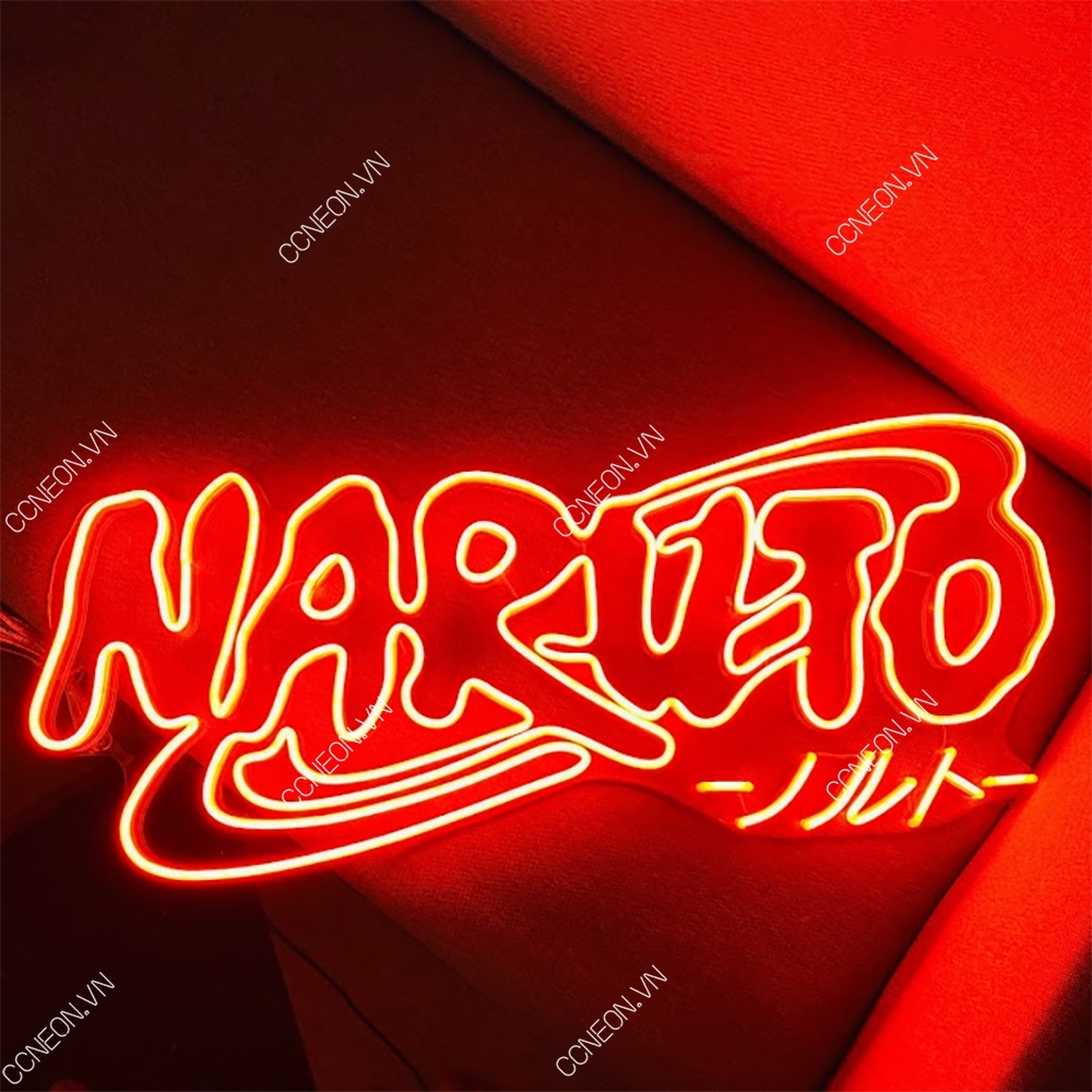 Đèn Trang Trí Led Neon Sign Chữ Naruto Màu Cam - Naruto Led Neon Signs