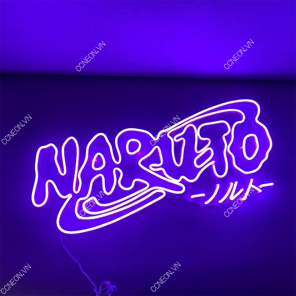 Đèn Trang Trí Led Neon Sign Chữ Naruto Màu Tím - Naruto Led Neon Signs
