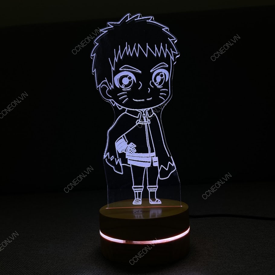 Đèn Led 3D Naruto Chibi - Naruto, Đèn Led 16 Màu Hình Nhân Vật Hoạt Hình, Đèn Ngủ Led 3d, Cảm Ứng , Điều Khiển Từ Xa