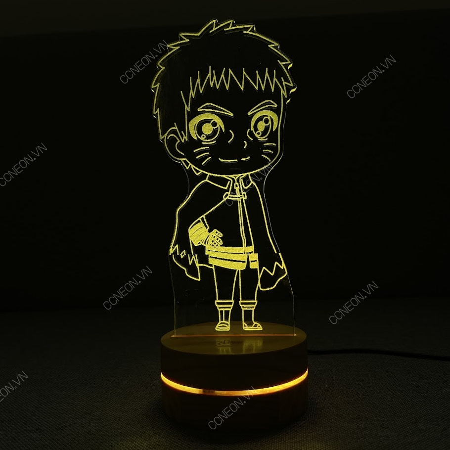Đèn Led 3D Naruto Chibi - Naruto, Đèn Led 16 Màu Hình Nhân Vật Hoạt Hình, Đèn Ngủ Led 3d, Cảm Ứng , Điều Khiển Từ Xa