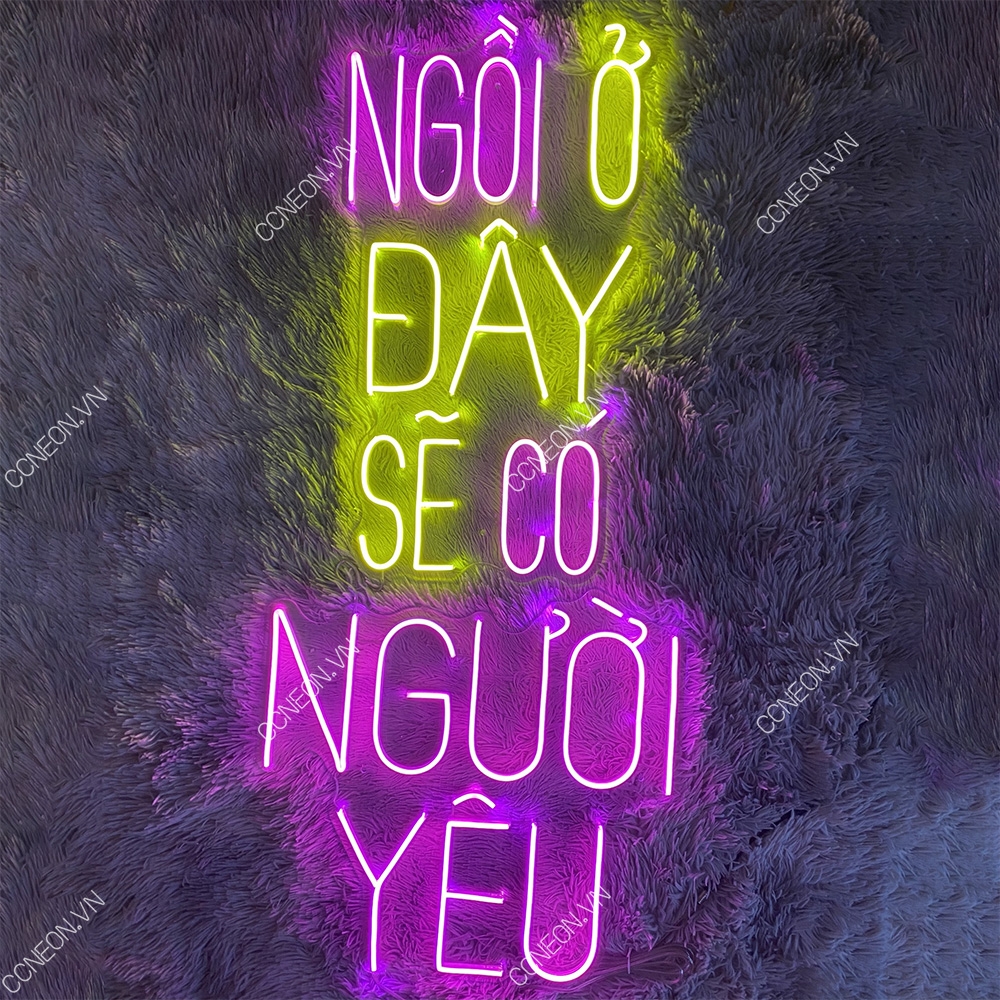 Đèn Trang Trí Led Neon Ngồi Ở Đây Sẽ Có Người Yêu - Đèn Led Neon Cho Tiệm Cafe