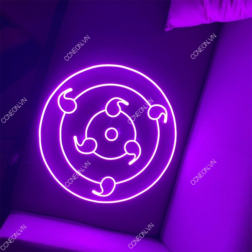 Đèn Trang Trí Led Neon Sign Rine Sharingan Tím - Naruto Led Neon Signs