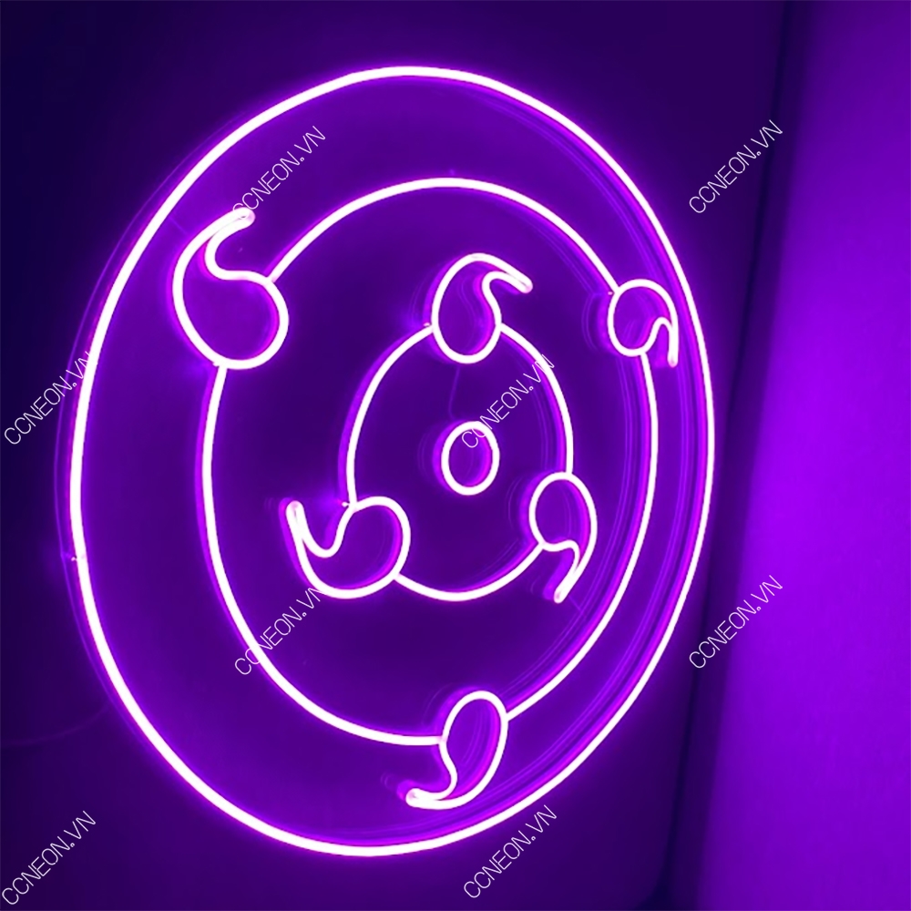 Đèn Trang Trí Led Neon Sign Rine Sharingan Tím - Naruto Led Neon Signs