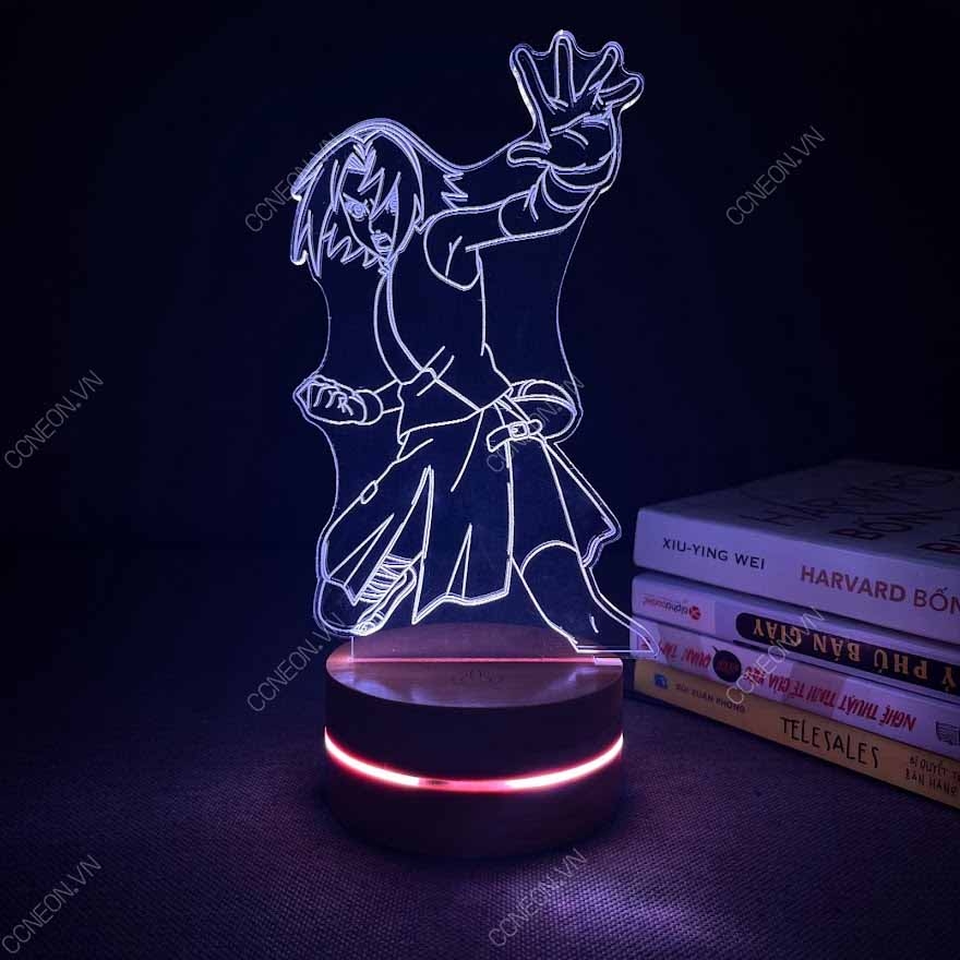 Đèn Led 3D Nhân Vật Sakura- Naruto, Đèn Led 16 Màu Hình Nhân Vật Hoạt Hình, Đèn Ngủ Led 3d, Cảm Ứng , Điều Khiển Từ Xa