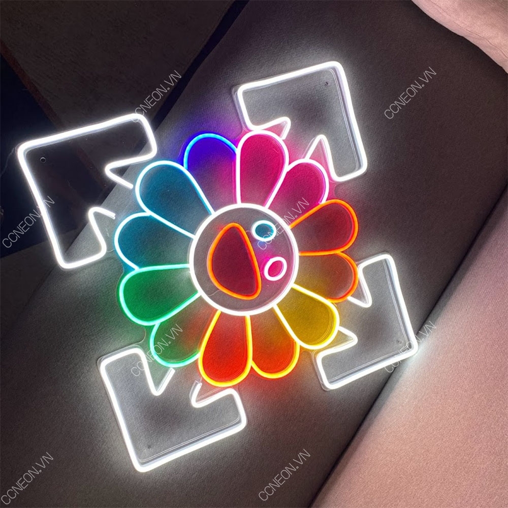 Đèn Trang Trí Led Neon Hoa KaiKai Kiki OFF WHITE Mắt màu đỏ