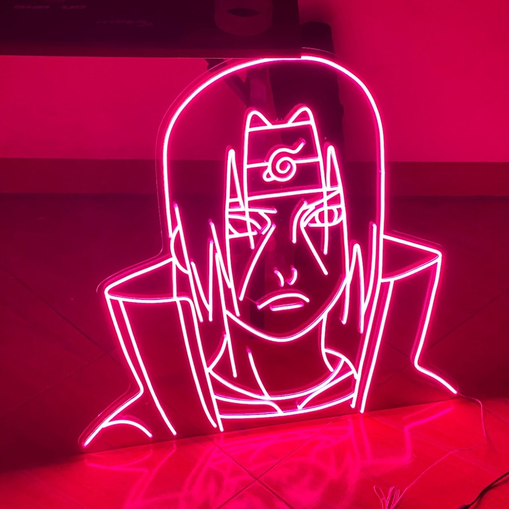 Đèn Trang Trí Led Neon Sign Uchiha Itachi Màu Hồng- Anime Led Neon Signs