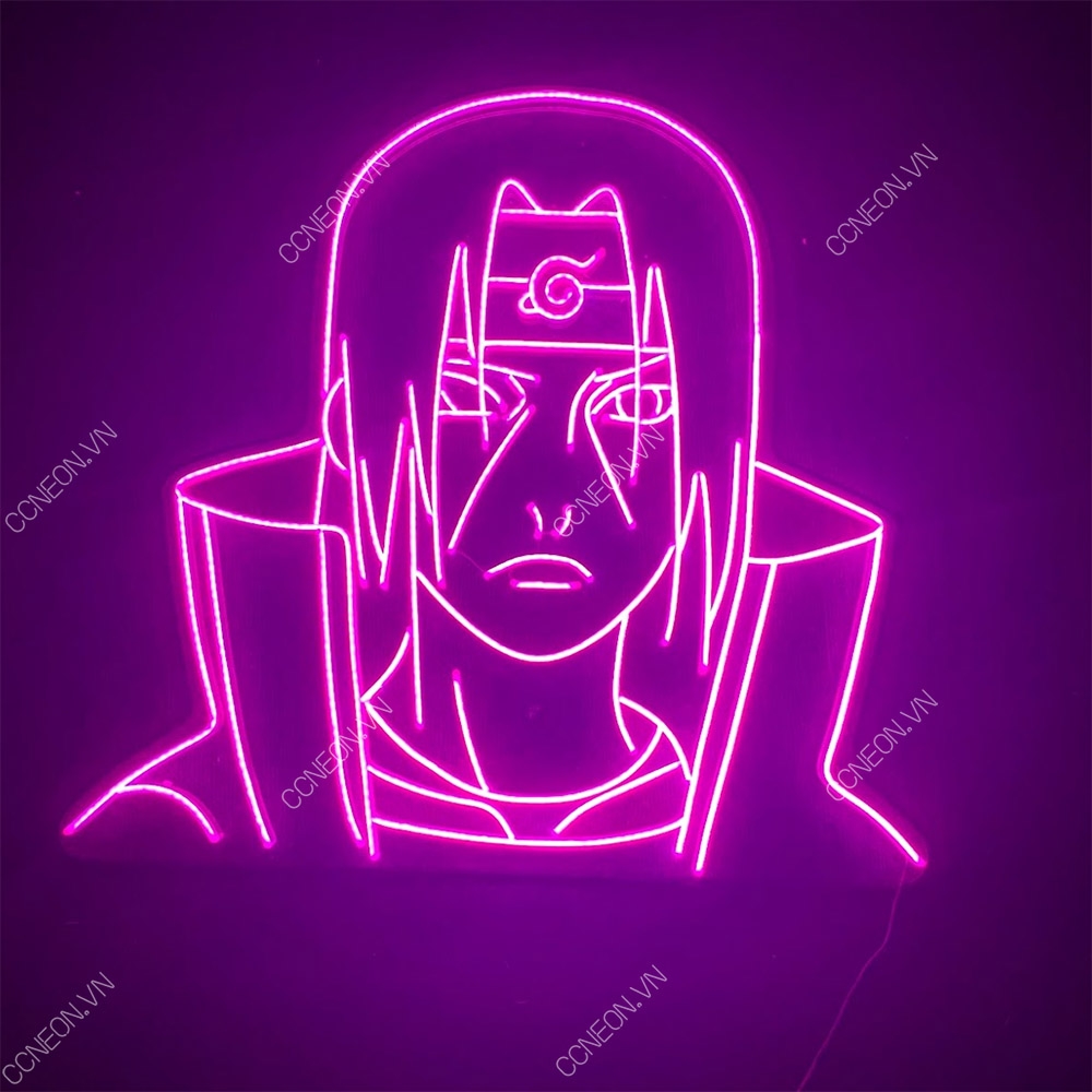 Đèn Trang Trí Led Neon Sign Uchiha Itachi Màu Hồng- Anime Led Neon Signs