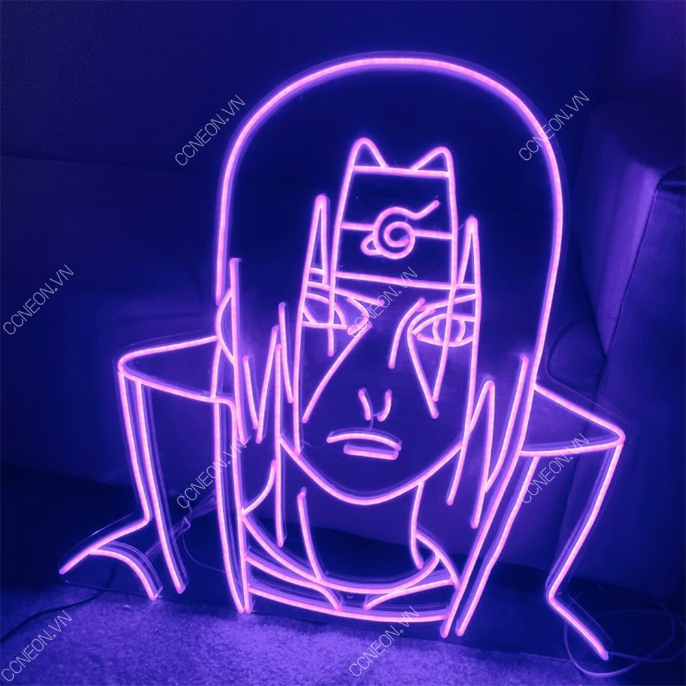 Đèn Trang Trí Led Neon Sign Uchiha Itachi Màu Tím - Anime Led Neon Signs