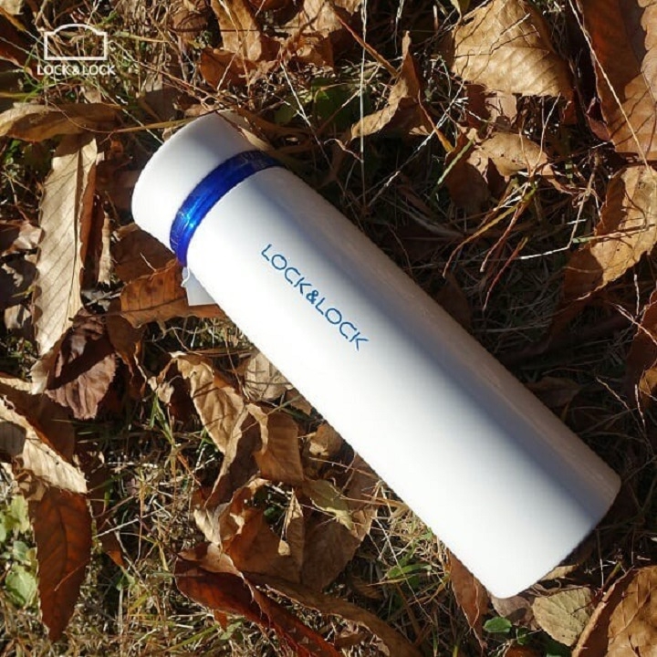 Bình Giữ Nhiệt Lock&Lock Feather Light LHC4131 (450ml) - Hàng Chính Hãng, Bằng Thép Không Gỉ, Có Lưới Lọc Trà - JoyMall