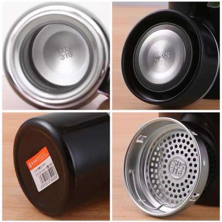 Bình giữ nhiệt Lock&Lock 800ml LHC6180 Vacuum Bottle - Hàng chính hãng, có khay lưới lọc trà, dây treo xách - JoyMall