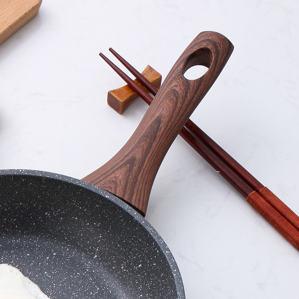 Chảo nhôm chống dính Lock&Lock Baum Marble LBU1203 20cm LBU1243 24cm LBU1283 28cm dùng bếp từ