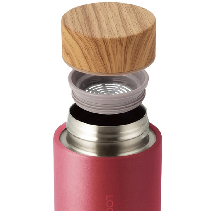 Bình giữ nhiệt Lock&Lock Flat LHC4227 400ml- Hàng chính hãng, nắp nhựa kiểu gỗ, ruột bằng thép không gỉ cao cấp- JoyMall