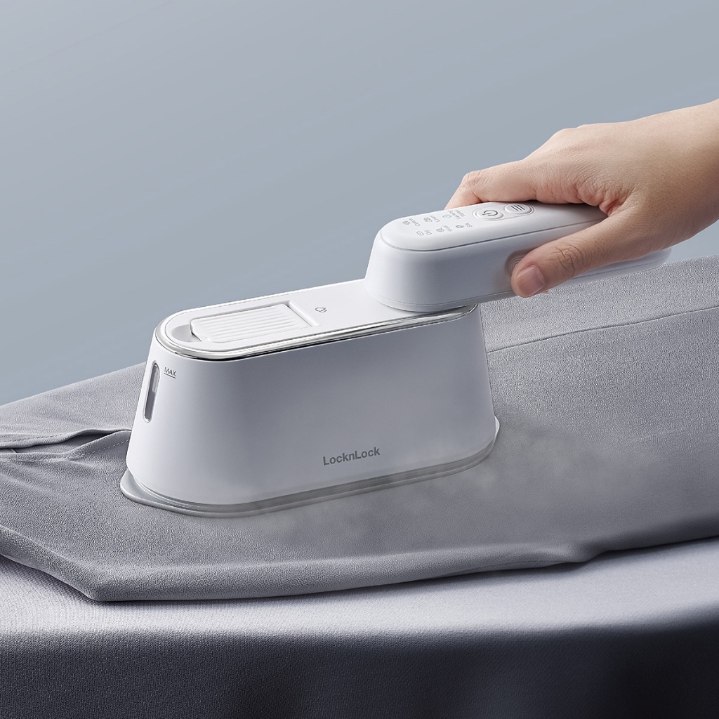 Bàn ủi hơi nước 2 trong 1 LocknLock 2 in 1 steam iron 220-240V, 50-60Hz, 1100-1300W, 100ml - Màu trắng