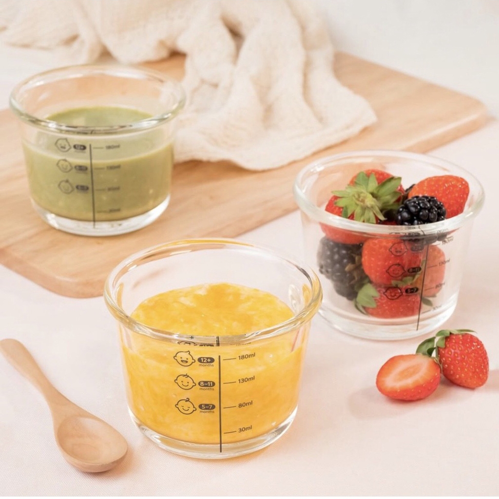 Bộ 3 hộp thủy tinh đựng thức ăn cho bé Lock&Lock có vạch chia 230ml x 3 hộp LLG508S3 - Hàng Chính Hãng - JoyMall