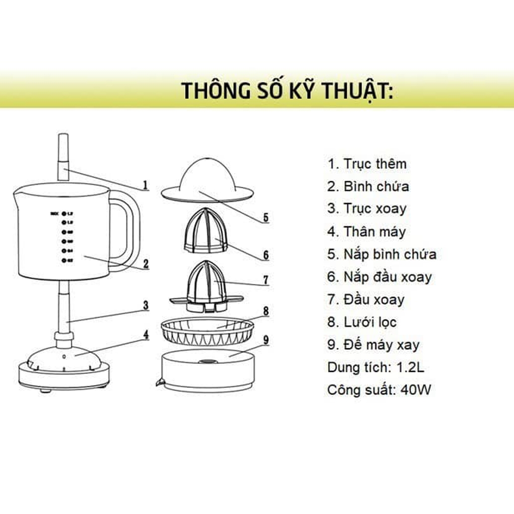 Máy vắt cam Lock&Lock EJJ231 700ml 40W - Hàng chính hãng, xoay ép 2 chiều cho nhiều nước cam - JoyMall