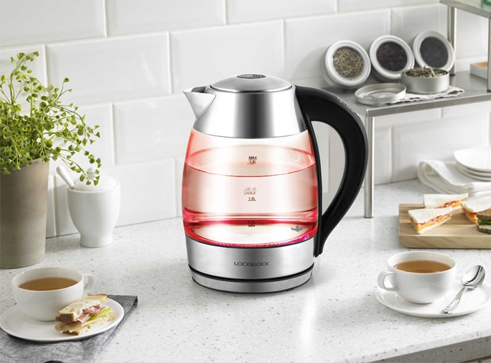 Ấm Đun Siêu Tốc Lock&Lock EJK341 (1.8L)- Thủy Tinh Chịu Nhiệt Cao Cấp, Đèn Thay Đổi Theo Nhiệt Độ, Hàng Chính Hãng, Bảo Hành 12 Tháng