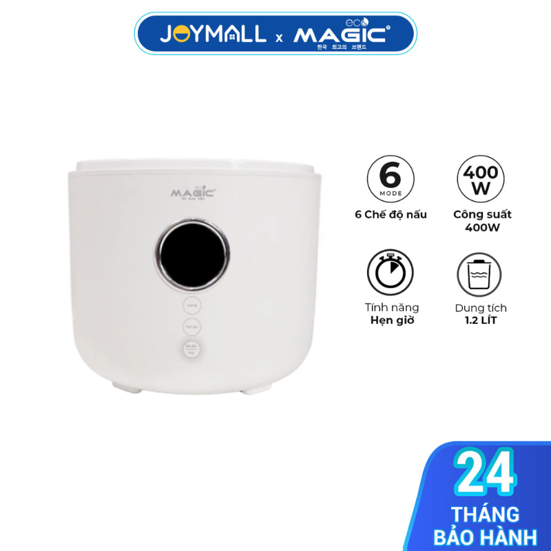 Nồi cơm điện tử 1,2 lít Magic Eco AC-250, Hàng chính hãng, lòng nồi chống dính, 6 chế độ nấu, làm nóng 360 độ - JoyMall