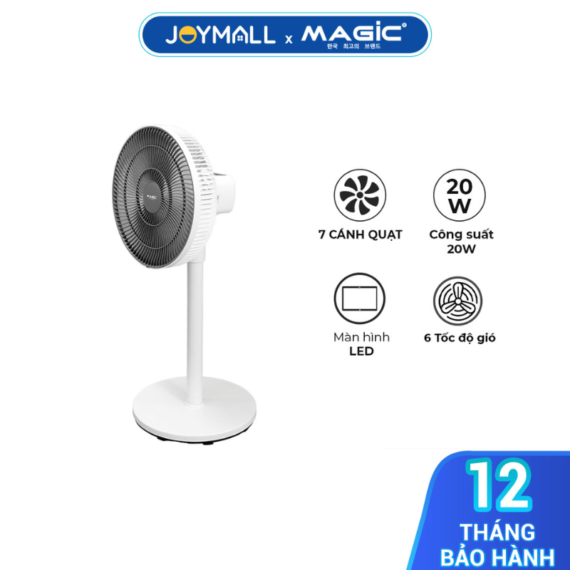 Quạt máy đứng có remote Magic AC-252, Hàng chính hãng, Giảm tiếng ồn, 3 chế độ gió, xoay 120 độ - JoyMall