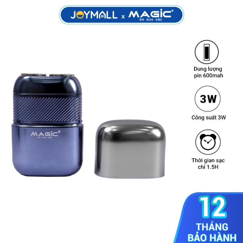 Máy cạo râu Magic B-60, Hàng chính hãng, thiết kế lưỡi đôi, đầu sạc type C, đi kèm cọ vệ sinh - JoyMall