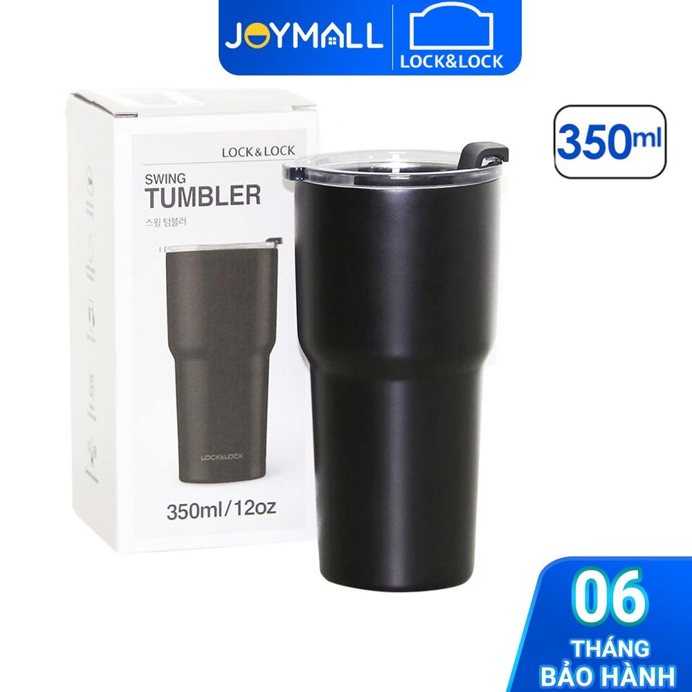 Ly giữ nhiệt Lock&Lock bằng thép không gỉ Swing Tumbler LHC4179BLK 350ml - Hàng chính hãng, miệng ly rộng - JoyMall