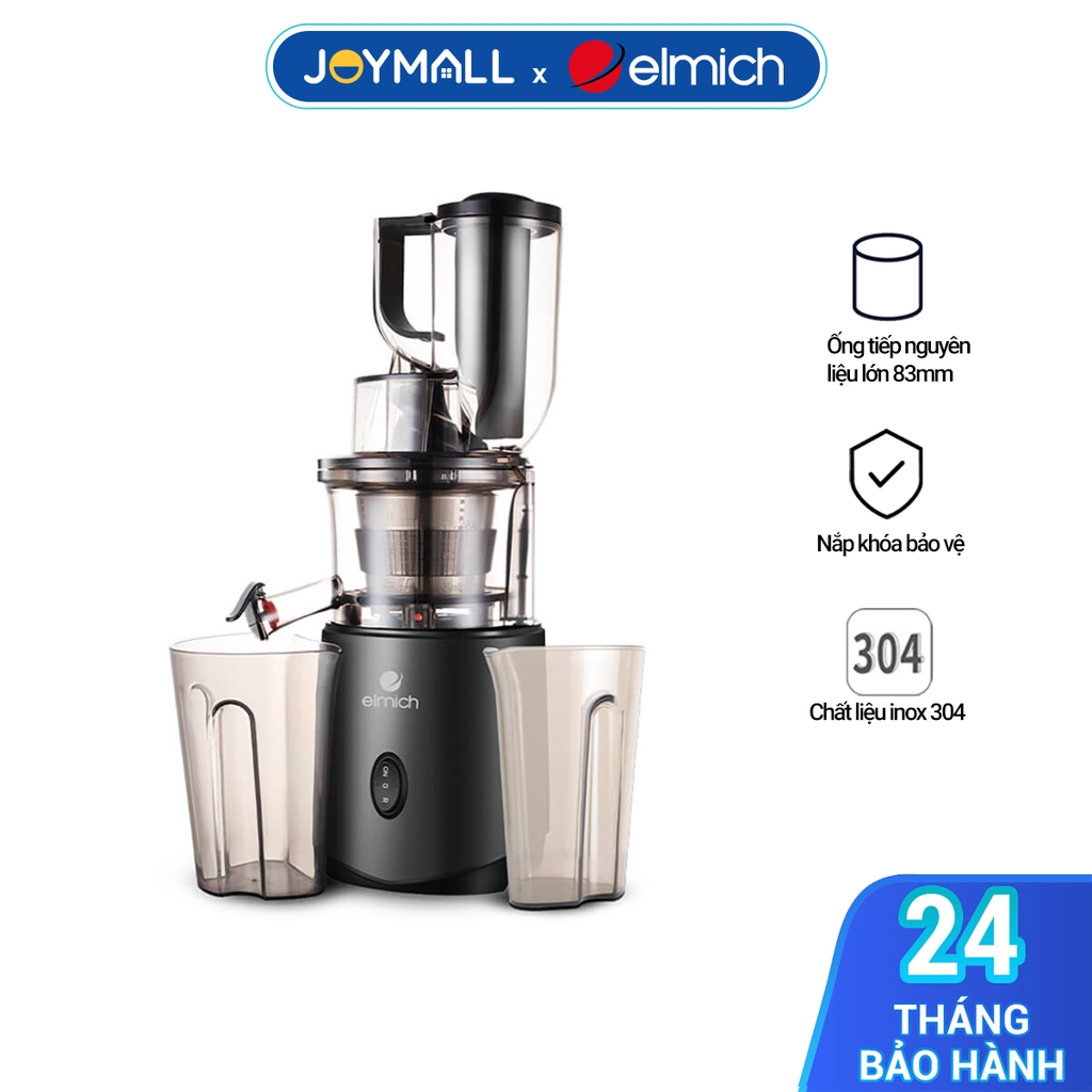Máy ép chậm trái cây Elmich 1855OL, Hàng chính hãng, Ép êm ái độ ồn nhỏ hơn 65dB, 7 cấp độ ép, Miệng ép lớn - JoyMall