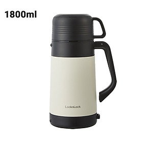 Bình giữ nhiệt Lock&Lock Easy Outdoor Vacuum Bottle LHC1484 1,2L và LHC1485 1,8L - Hàng chính hãng có quai xách, nắp dùng làm cốc nước - JoyMall - 1200ml - Trắng Ngà