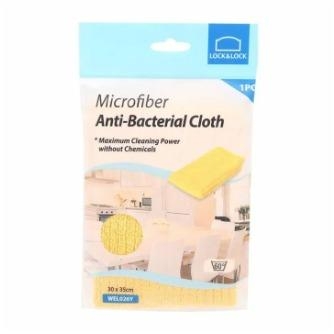 Khăn Lau Chùi Lock&Lock Welcron Anti-Bacterial màu vàng WEL026Y, Hàng chính hãng, 30x35cm, thấm hút nhanh chóng - JoyMall