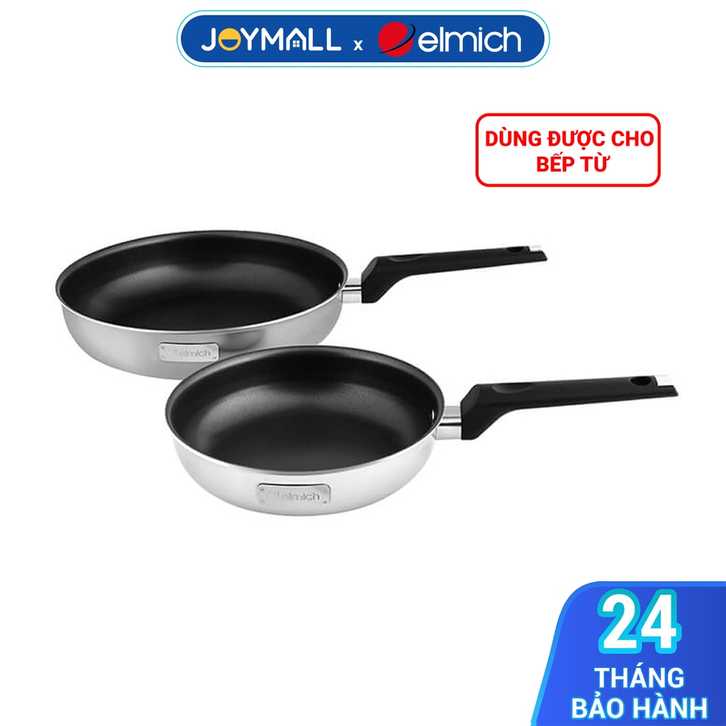 Bộ chảo inox chống dính đáy liền Elmich 2102OL size 20, 26cm