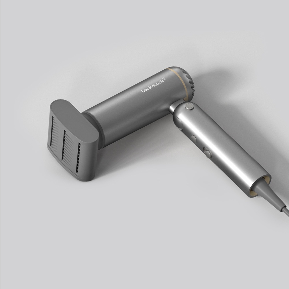 Máy Sấy Tạo Kiểu Tóc Gấp Gọn LocknLock ENA626GRY, Hàng Chính Hãng, Màu Xám, 1300W - JoyMall