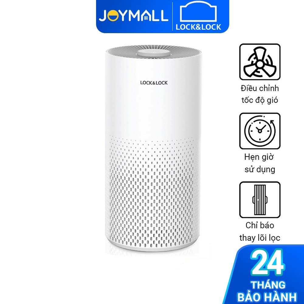 Máy lọc không khí Lock&Lock ENP126WHT 23W - Hàng chính hãng, lõi xoay 360 độ và lọc 99,5% bụi bẩn cực nhỏ - JoyMall